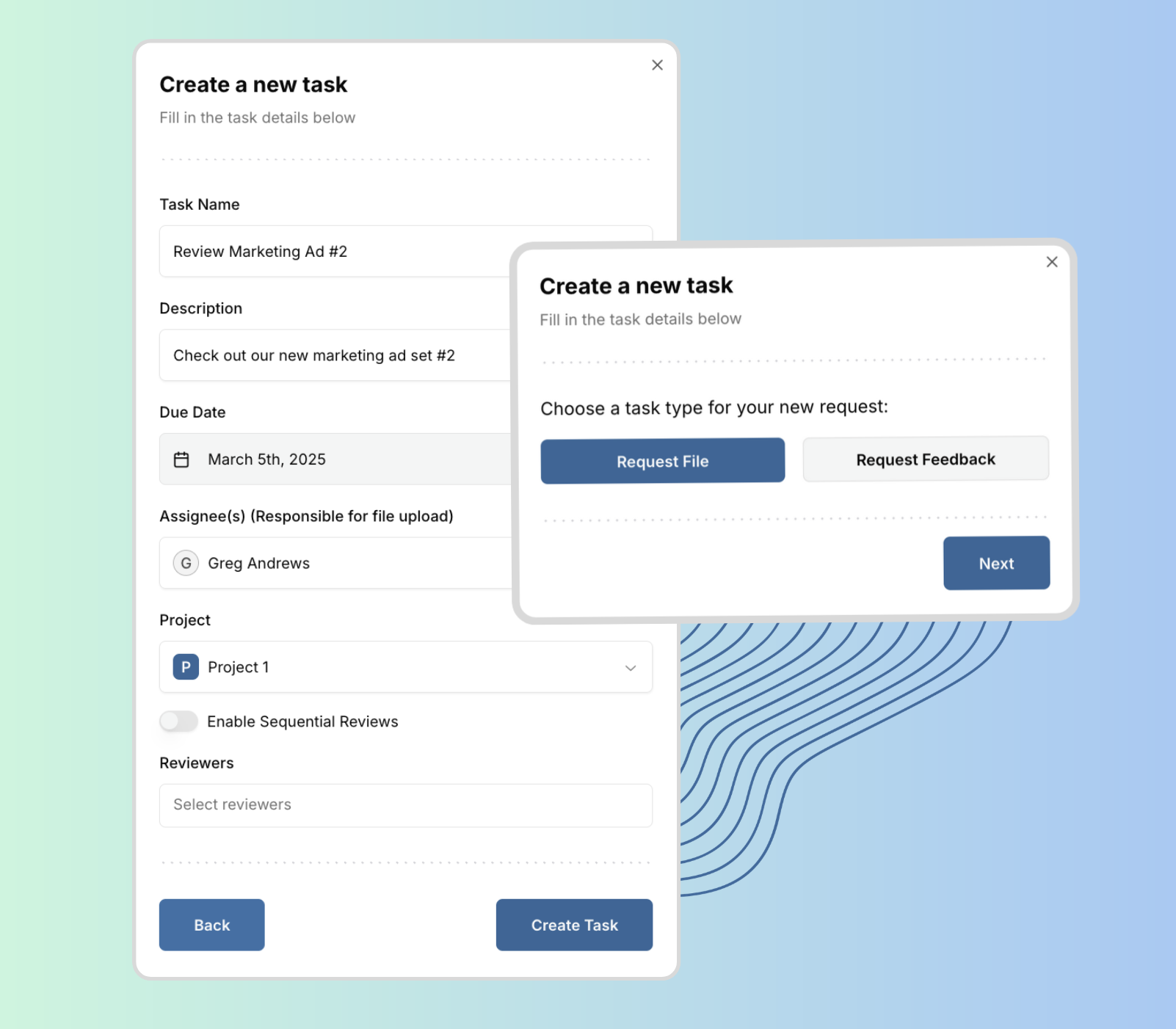 Asyncronous task creation to keep projects moving